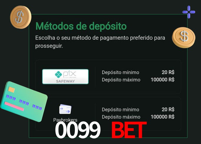 O cassino 0099 bet oferece uma grande variedade de métodos de pagamento